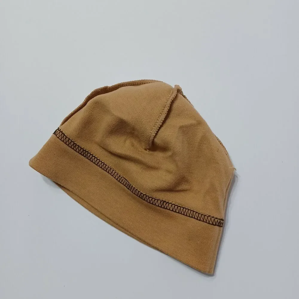 Natural Life Easy Rider Baby Girls Peace Star‎ 100% Cotton Brown Pink Beanie Hat